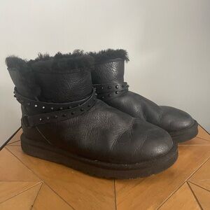 Women's Black Shearling Ankle Boots